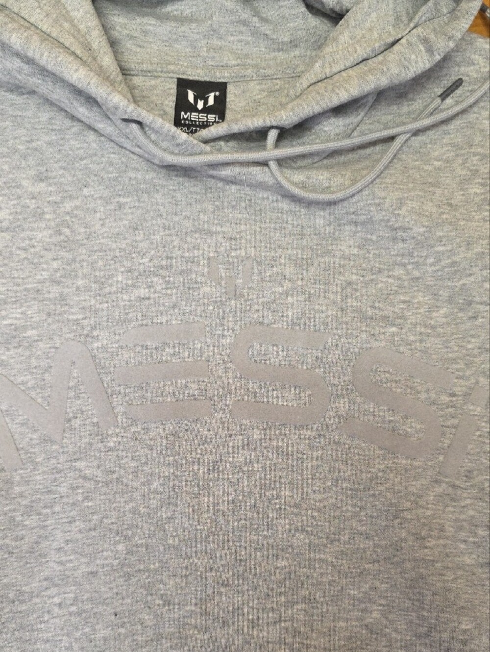 NEW Messi Collection Men's Fleece Active Hoodie Gray Sweatshirt Size XXL - Picture 7 of 12